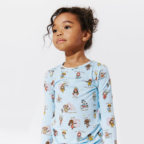 goodnight-world-bamboo-kids-pajamas-bellabu-bear - Sophia's Style -2